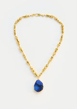 18kt Gold Vermeil PSTM Afghanistan Meena Lapis Beaded Necklace