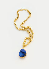 18kt Gold Vermeil PSTM Afghanistan Meena Lapis Beaded Necklace