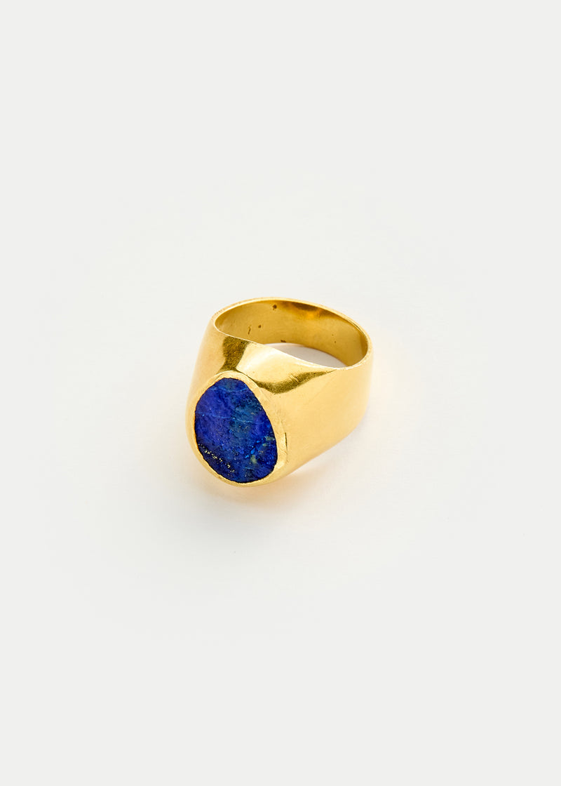 18kt Gold Vermeil PSTM Afghanistan Meena Lapis Large Ring – Pippa Small