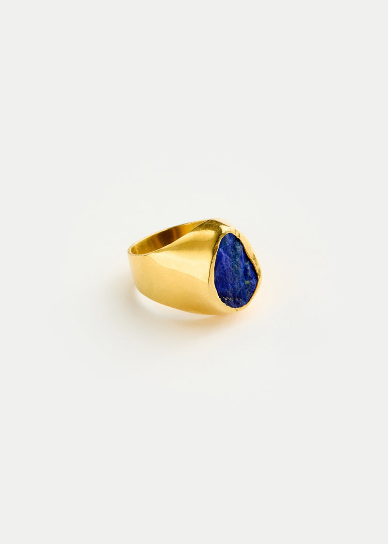 18kt Gold Vermeil PSTM Afghanistan Meena Lapis Large Ring – Pippa Small