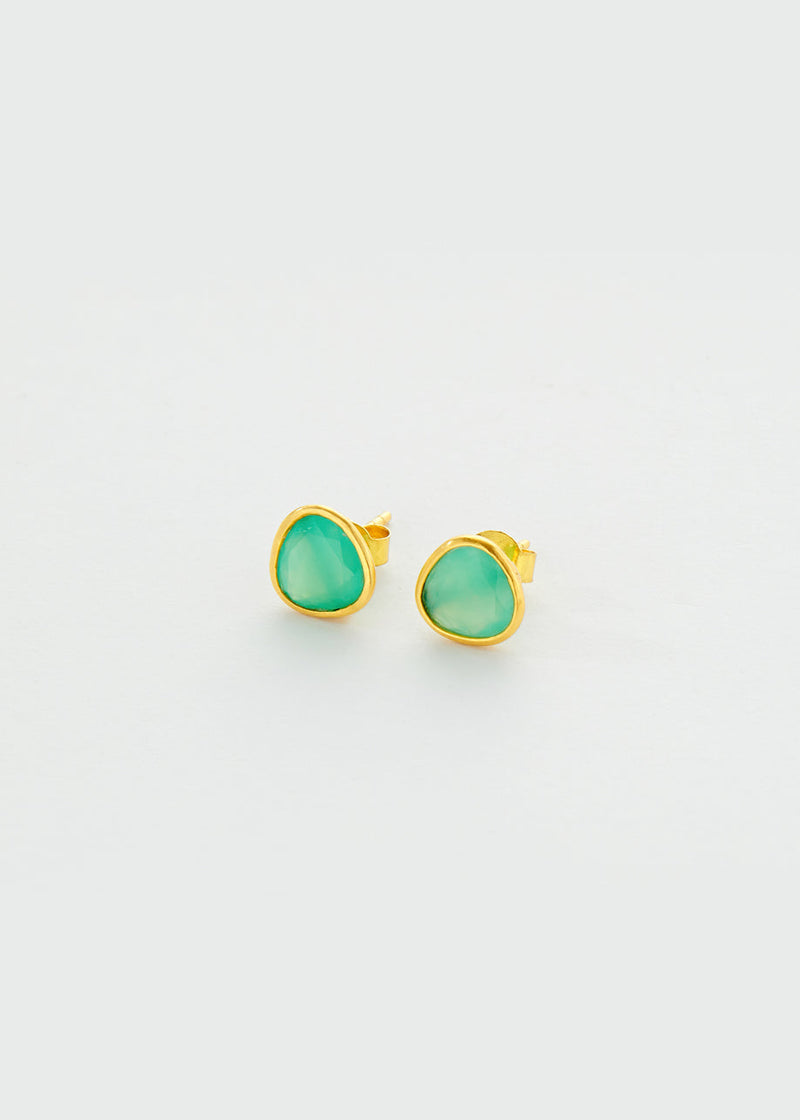 18kt Gold Chrysoprase Classic Studs