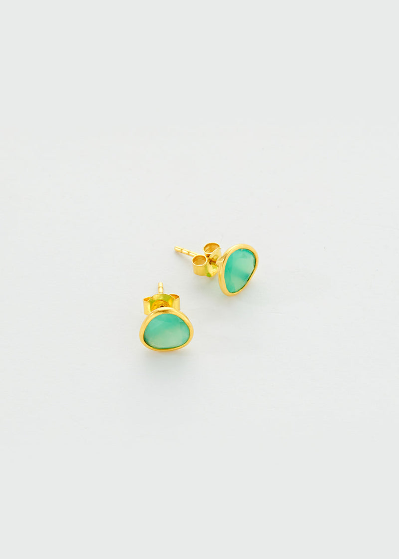 18kt Gold Chrysoprase Classic Studs