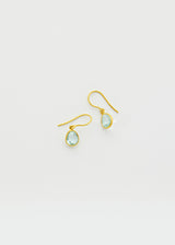 18kt Gold Aquamarine Single Drop Earrings