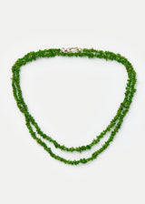 Sterling Silver Green Tourmaline Beaded Necklace