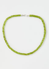 Sterling Silver Peridot Thick Beaded Necklace