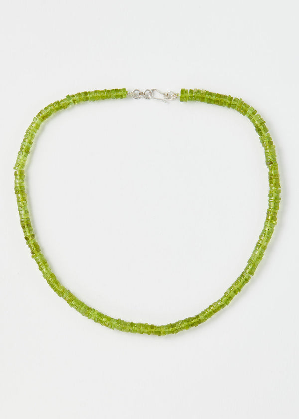 Sterling Silver Peridot Thick Beaded Necklace