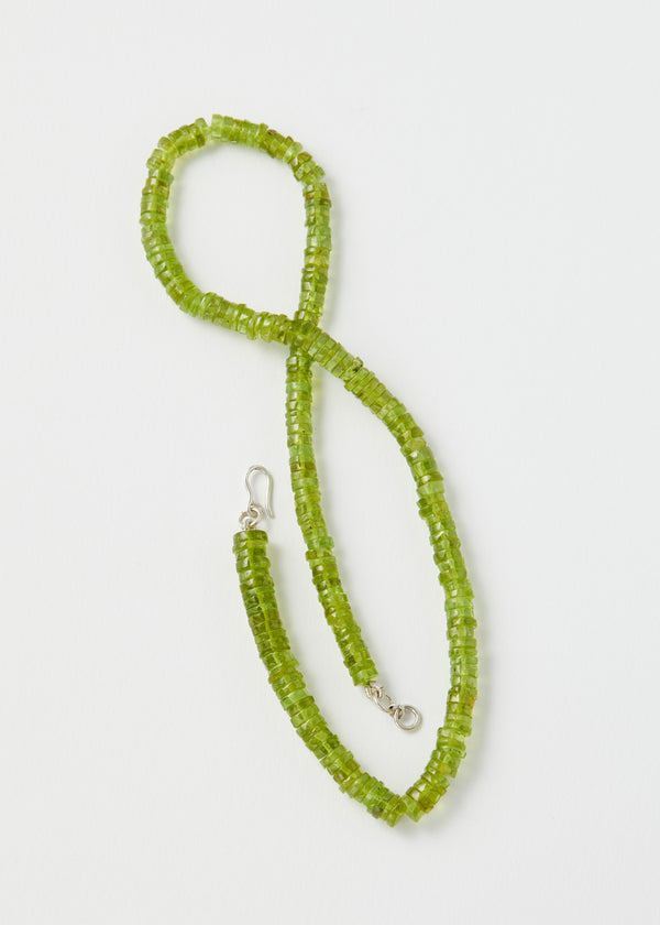 Sterling Silver Peridot Thick Beaded Necklace