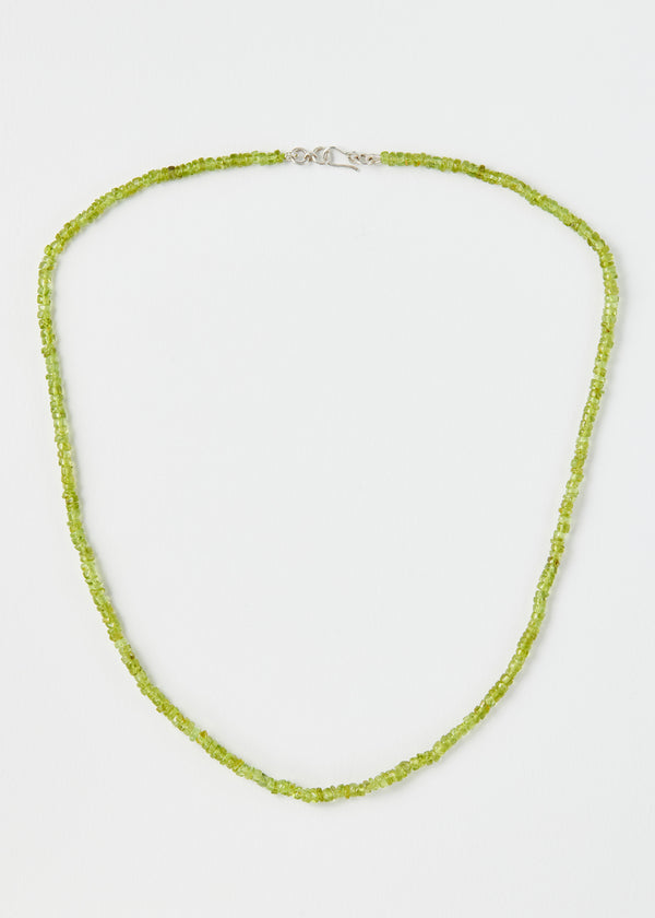 Sterling Silver Peridot Small Beaded Necklace