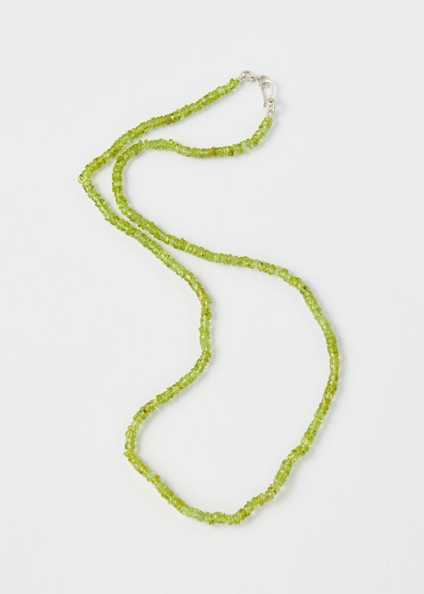 Sterling Silver Peridot Small Beaded Necklace