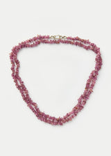 Sterling Silver Pink Tourmaline Beaded Necklace