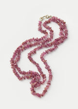 Sterling Silver Pink Tourmaline Beaded Necklace