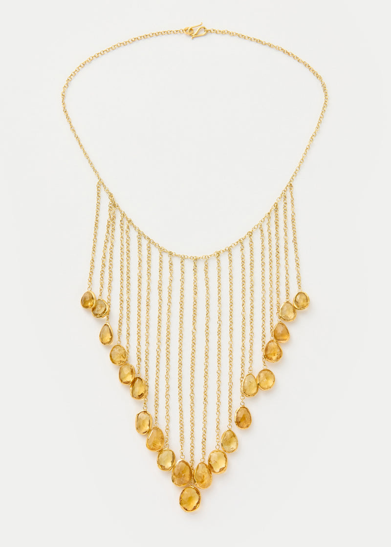 18kt Gold Vermeil PSTM Afghanistan Sussana Citrine Fringe Necklace