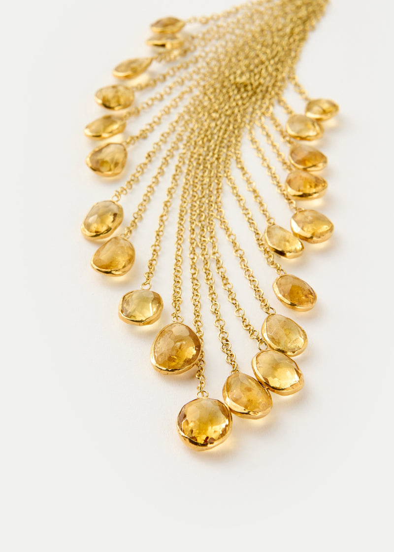 18kt Gold Vermeil PSTM Afghanistan Sussana Citrine Fringe Necklace