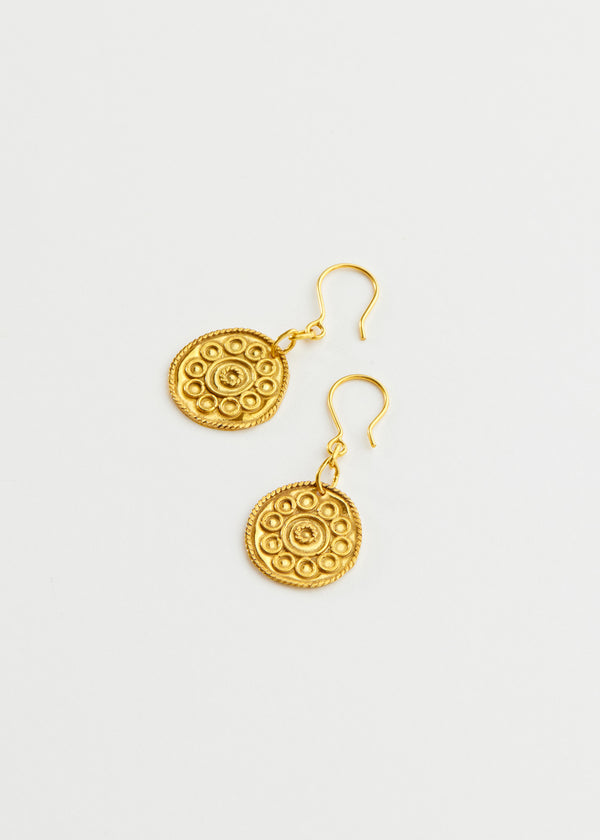 18kt Gold Vermeil PSTM Afghanistan Tarzi Single Drop Earrings