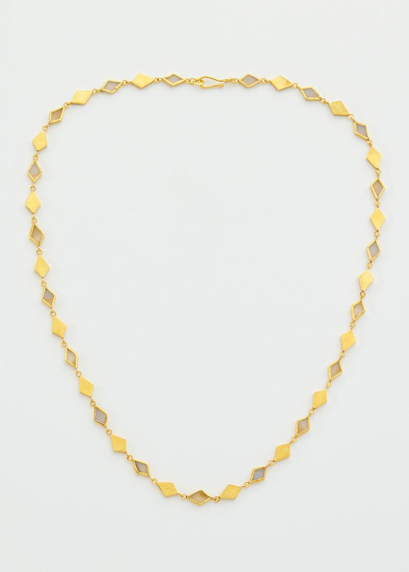 18kt Gold Vermeil PSTM Afghanistan Agate Bamyan Single Line Necklace