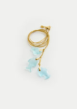 18kt Gold Aquamarine Fish Amulets on Cord