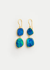 18kt Gold Opal Double Drop Earrings