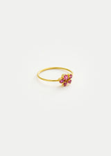 18kt Gold PSTM Myanmar Ruby Cluster Ring