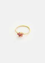 18kt Gold PSTM Myanmar Ruby Cluster Ring