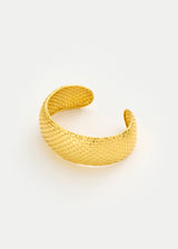 18kt Gold PSTM Myanmar Shway Large Woven Cuff