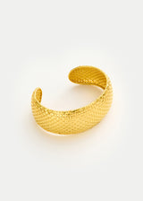 18kt Gold PSTM Myanmar Shway Large Woven Cuff