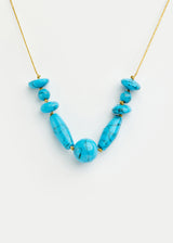 18kt Gold Vermeil PSTM Afghanistan Turquoise Nine Beads on Cord