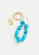 18kt Gold Vermeil PSTM Afghanistan Turquoise Nine Beads on Cord