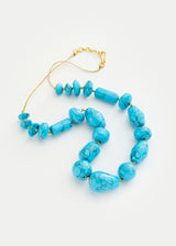 18kt Gold Vermeil PSTM Afghanistan Turquoise Multi Beads Necklace on Cord