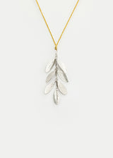 Sterling Silver PSTM Palestine Seven Olive Leaf Pendant on Cord