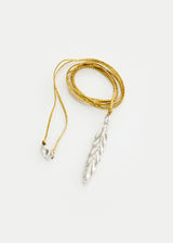 Sterling Silver PSTM Palestine Barley Leaf Pendant on Cord 