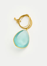 18kt Gold Koh-I-Noor Aquamarine Colette Set Pendant on Cord 