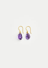 18kt Gold Amethyst Drill & Loop Earrings Image 1