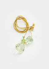 18kt Gold Green Amethyst & Aquamarine Cluster on Cord