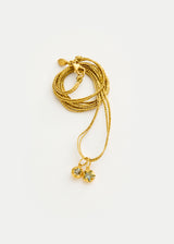 18kt Gold PSTM Myanmar Aquamarine Petal Amulets on Cord