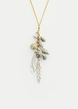 Stearling Silver PSTM Palestine Seeds and Leaves Cluster on Cord 