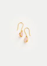 18kt Gold Carnival Rose Quartz Drop Earrings