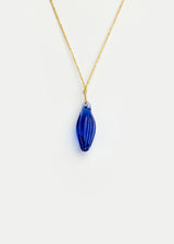 Azaz Blue Glass Seed Pendant on Cord Image 1