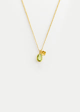 18kt Gold Peridot & Flower Amulets on Cord