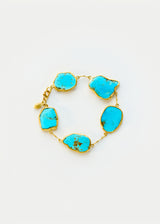 18kt Gold Hathor Turquoise Four Stone Bracelet