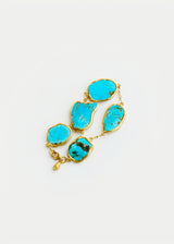 18kt Gold Hathor Turquoise Four Stone Bracelet