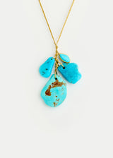 18kt Gold Hathor Turquoise Cluster on Cord