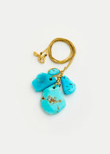 18kt Gold Hathor Turquoise Cluster on Cord