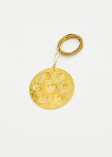 18kt Gold Cusco Large Circle Pendant on Cord