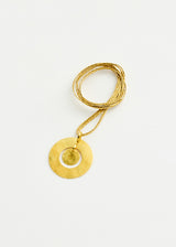 18kt Gold Cusco Circle Pendant on Cord