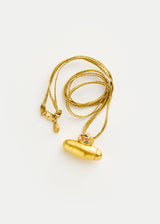 22kt Gold Amulet with Navratna Crest on Cord