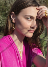 18kt Gold Zen Rocks Ribbon Studs