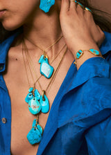 18kt Gold Hathor Turquoise Four Stone Bracelet