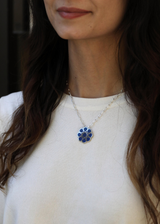 Model Wearing Sterling Silver Next Generation Enamel Necklace