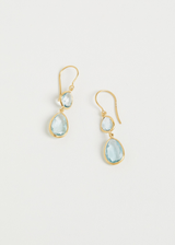 18kt Gold Aquamarine Double Drop Earrings