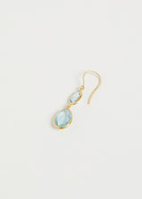 18kt Gold Aquamarine Double Drop Earrings